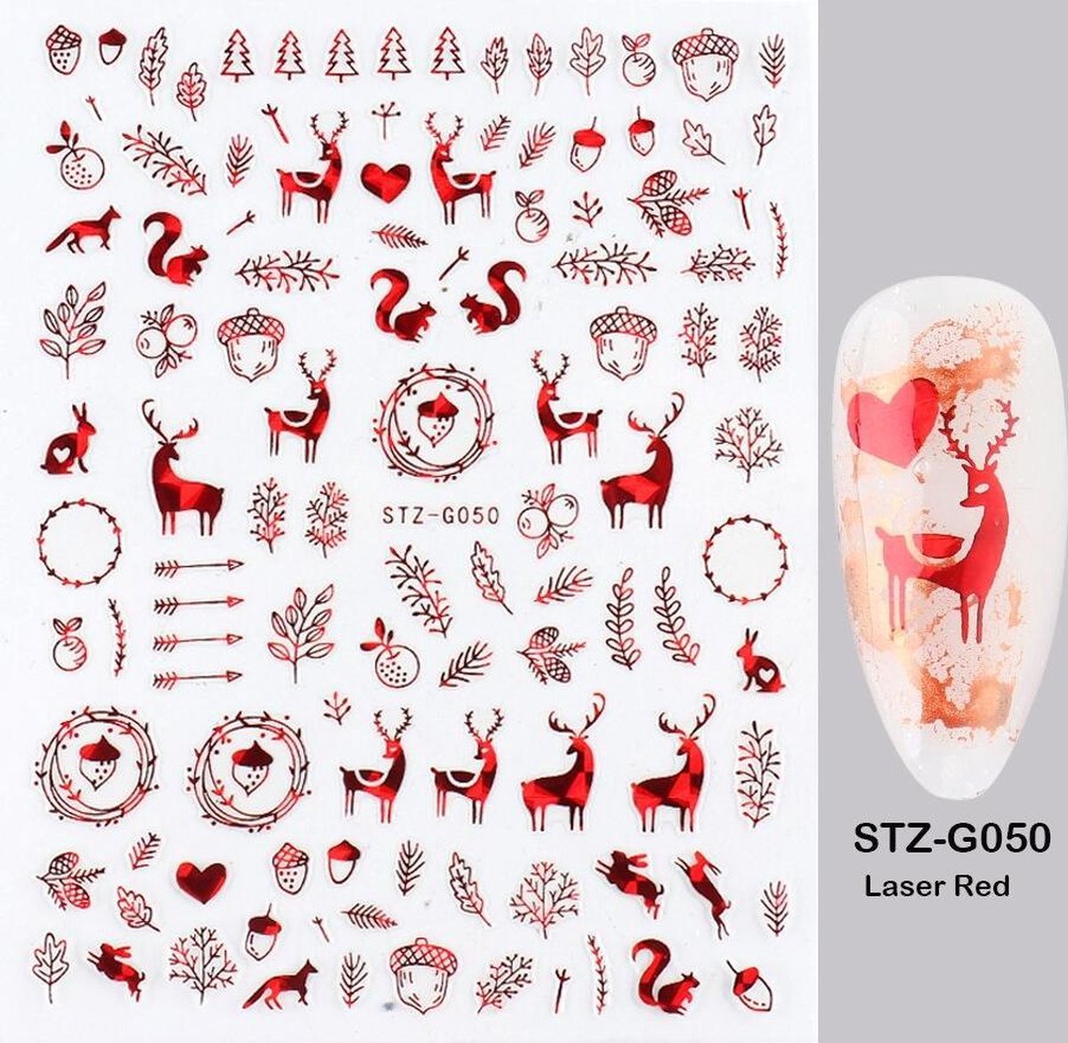Goedkoopste Nagelstickers - Nailart - 3D Stickers - Kerst Stickers - Kerstmis - Nageldecoratie - Nagelversiering (3