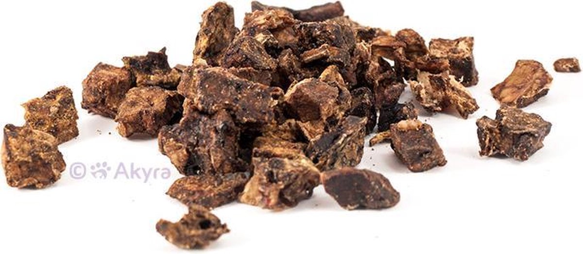 Akyra Runderlong hapjes - gedroogde runderlong trainers voor honden - 100 gram