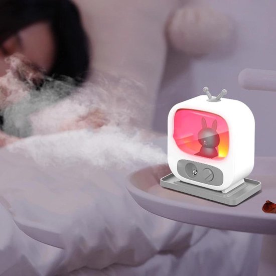200ml | Mini rabbit | Air Humidifier | Oplaadbaar | Beauty Nano Facial vaporizer | Aroma Essential Oil Diffuser | SPA | Anti-aging Steamer with LED…