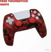 OnGAME PS5 controller hoes - Controller hoesje - PS5 beschermhoes controller - Impact Case PS5 controller - Controller case - Red Camouflage - Rood controller hoesje - Red controller case - 2