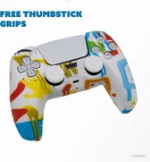 PS5 controller hoes - Controller hoesje - PS5 beschermhoes controller - Impact Case PS5 controller - Controller case - Witte Camouflage - Witte controller hoesje - Witte controller