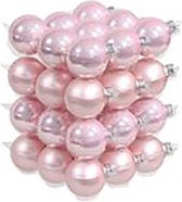36 glasballen/cap powder pink combi 57mm | Kerst | Kerstballen