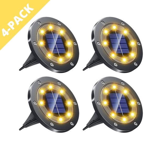 Q-Mate 4 x LED Solar Grondspot Zwart