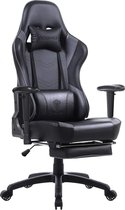 Monkey's Gamingstoel - Bureaustoel - Leunstoel - PC Stoel - Hoogte Verstelbaar - Ergonomische Stoel - Voetsteunen - Armleuning - Draaibare Stoel - Luxe - Zwart - Grijs