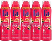 Fa Deo Spray 150 ml Sporty Fresh - Multipak 5 stuks
