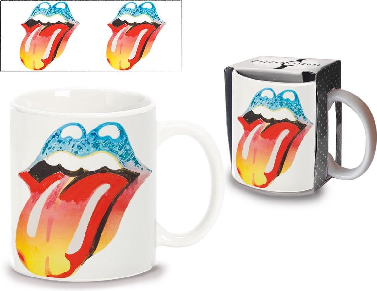 Celebrity Icons Mok Rolling Stones 470 Ml Keramiek Wit