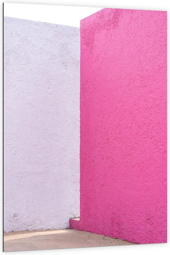 Dibond - Roze Muren  - 100x150cm Foto op Aluminium (Met Ophangsysteem)