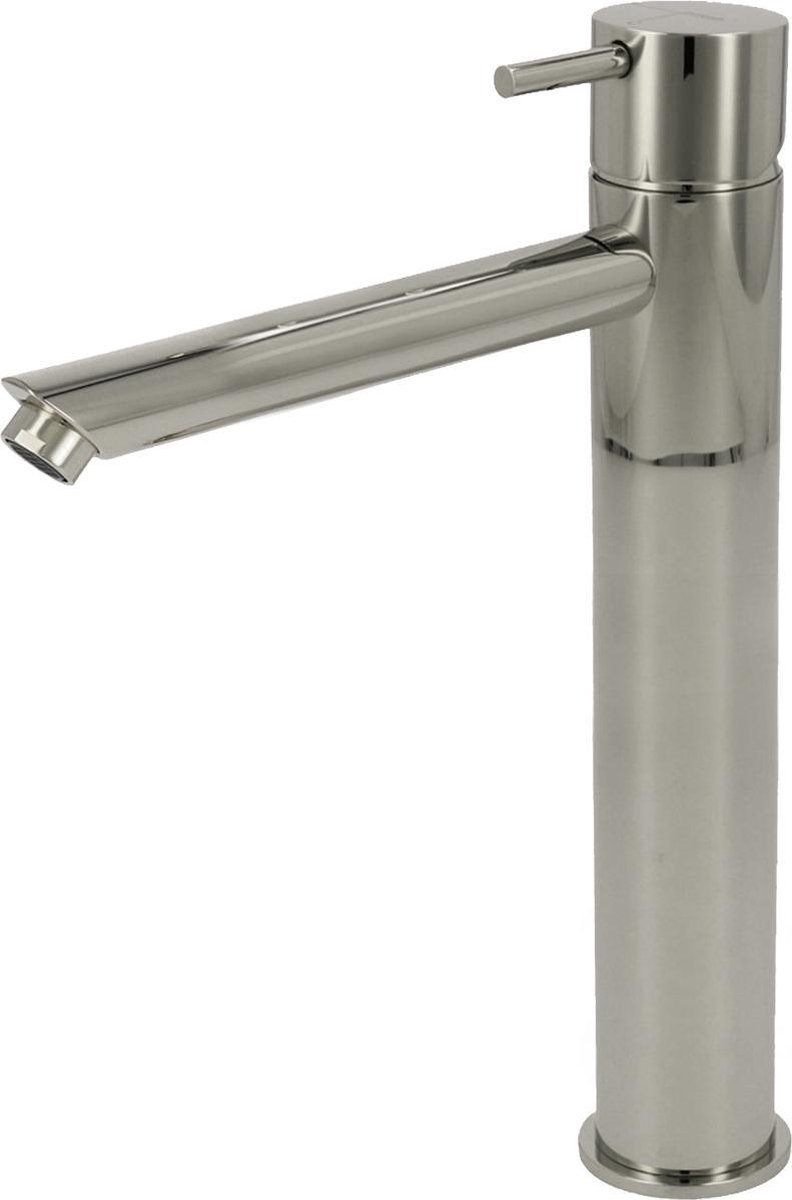Wastafelmengkraan Hotbath Cobber 1-hendel Recht 28.6 cm Glans Nikkel