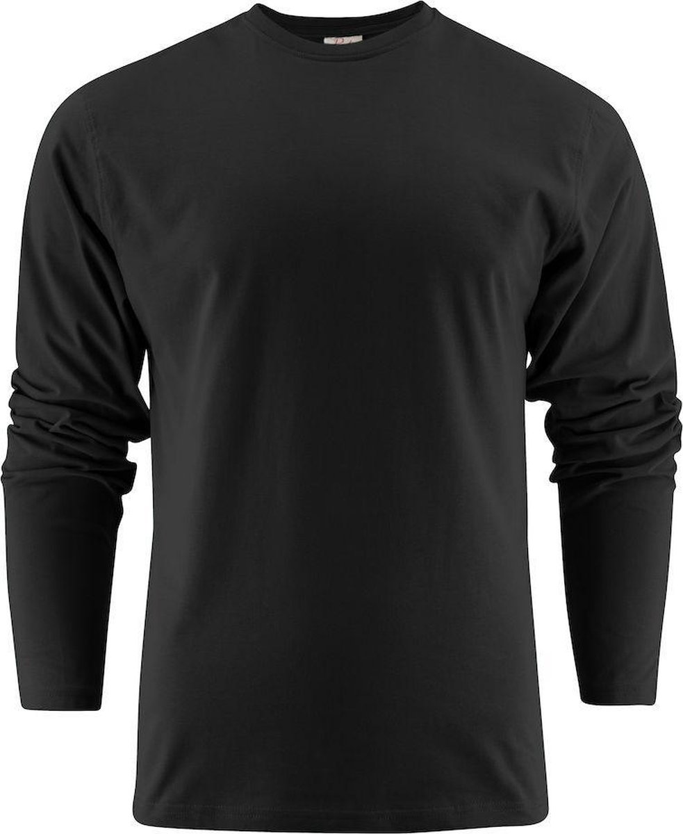 Printer Heavy T-shirt Longsleeve - Zwart - Maat L