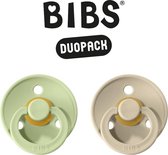 BIBS Fopspeen - Maat 2 (6-18 maanden) DUOPACK - Pistachio & Sand - BIBS tutjes - BIBS sucettes