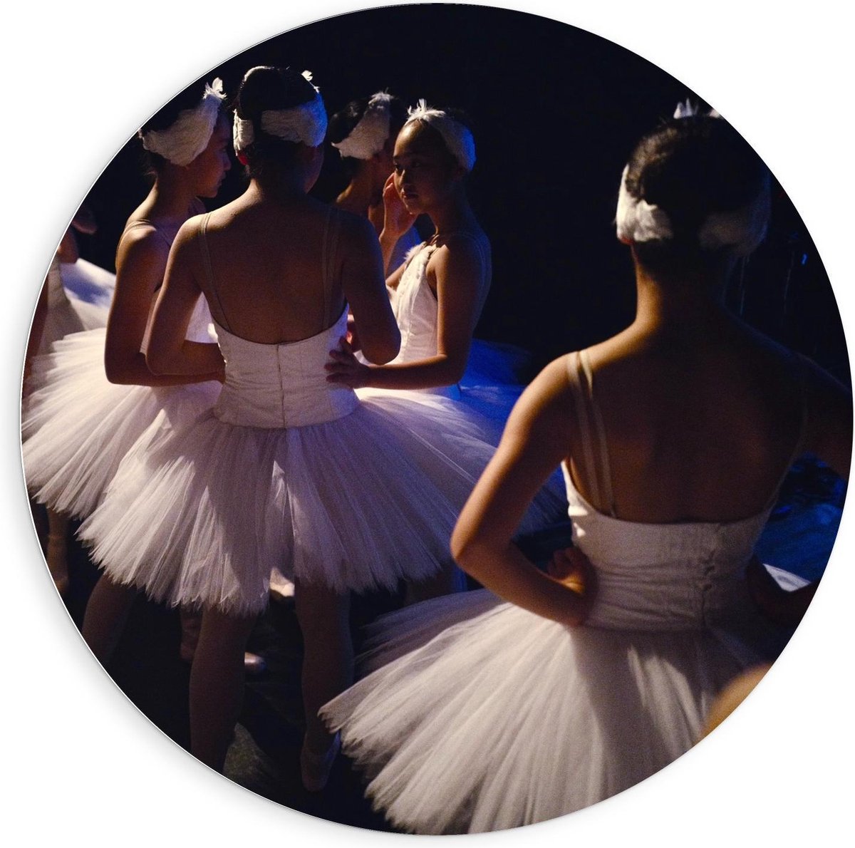 KuijsFotoprint - Schilderij - Ballerinas Optreden - Zwart, Wit En Bruin - 90 X 90 Cm