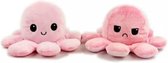 Octopus Knuffel - Mood Knuffel - Blij en Boos - Octopus Knuffel Omkeerbaar - Donker Roze - Roze - Inktvis Emotie Knuffel - Reversible Plush - Happy and Angry - Kawaii - Cute - Schattig - Zachte Knuffel