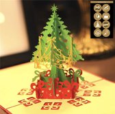 2 x Kerstkaart Kerstboom Merry Christmas pop-up wenskaart - Incl. Enveloppen & 8 Feestelijke sluitzegels - Complete set