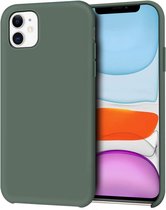 Siliconen Liquid Backcover Hoesje Geschikt voor: iPhone 12 Pro - Pine Green