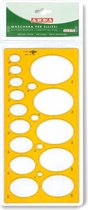Sjabloon Ovaal 8 tot 75mm # 7135 + Set van 3 Artline “Flow Easy” Gel Fine Liners