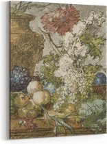 Schilderij - Schets voor een stilleven van vruchten en bloemen — 60x90 cm