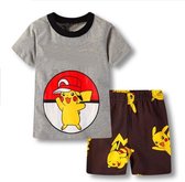 Pokémon shortama bruine broek - maat 122 - Pyjama - Pokémon - Kinderen - Slapen - Nachtkleding