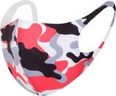 3 Stuks Mondkapje | mondmasker | gezichtsmasker | herbruikbaar,wasbaar. Camouflage Rood, Geschikt voor OV