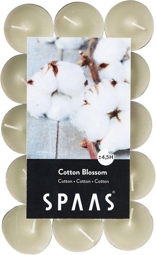 SPAAS 30 Theelichten Geur, ± 4,5 uur - Cotton blossom