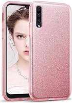 Samsung A30 Siliconen Glitter Hoesje Roze