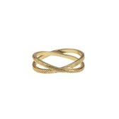 Lauren Sterk Amsterdam - ring - gekruist - medium - goud verguld - coating