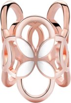 Fako Bijoux® - Sjaalklem - Sjaal Klem - Sjaal Ring - Tube - Wit - 22x26mm - Rosé Goudkleurig