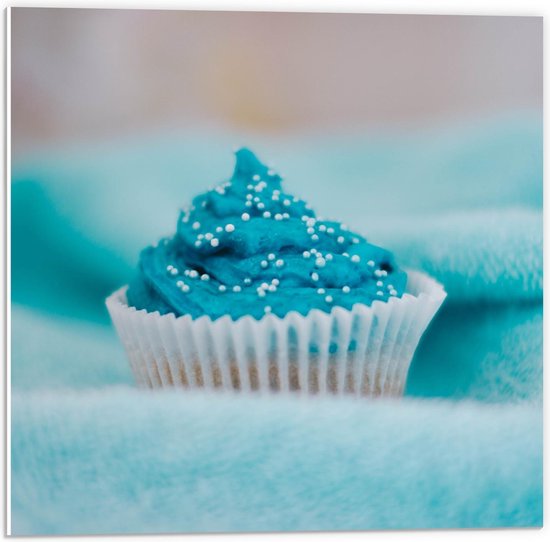 Forex - Blauwe Muffin  - 50x50cm Foto op Forex