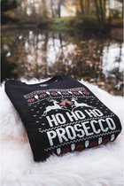 Foute Kersttrui - Chrismas Sweater - Ho ho ho prosecco - Zwart/black - XXS