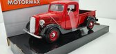 MotorMax Ford Pick Up 1937 Rood-Zwart 1:24
