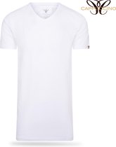 Cappuccino 4-pack T-Shirt Vneck Extra Long White M