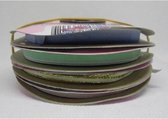 Decoratief lint, set van 4 rolletjes, 20 m1 p/rol, Mix van 4 kleuren in variabele breedtes