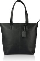 Sparwell Tas - Kreative Kylie - Leren Dames Shopper met rits - 15 Inch - Schoudertas - Zwart