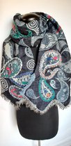 Kasjmier Wollen Dames Sjaal - 180 x 70 cm - Donkerblauw