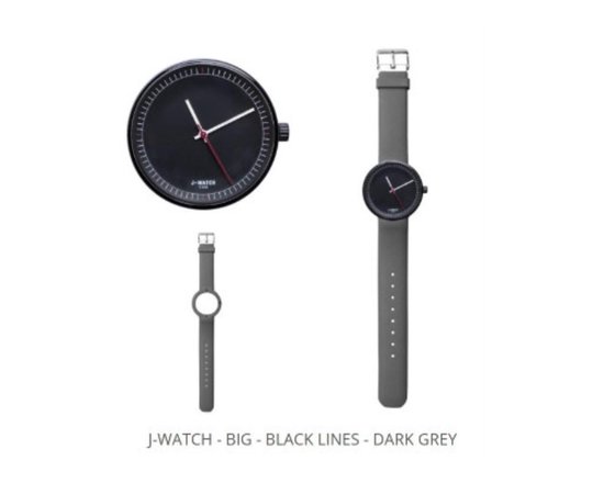 JU'STO J-WATCH horloge - donker grijs / zwart - 30 mm