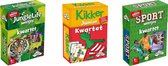 Spellenbundel - Kwartet - 3 stuks - Junglelife Kwartet & Kikker Junior Kwartet & Sport Weetjes Kwartet