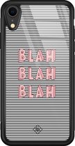iPhone XR hoesje glass - Blah blah blah | Apple iPhone XR  case | Hardcase backcover zwart