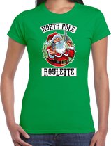 Fout Kerst shirt / Kerst t-shirt Northpole roulette groen voor dames - Kerstkleding / Christmas outfit S