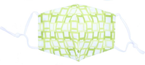 Mondkapje wasbaar - verstelbaar - 100% Katoen met ruimte voor Filter - Groen