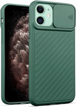 Hoge kwaliteit Silcone Camera bescherming mobiele telefoon case geschikt voor iphone 11PRO met camera schuifdeur GROEN