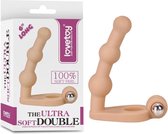 Ultrasofte Cockring met vibrerende buttplug voor anale penetratie - 16.5 cm