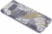 Hoesje Geschikt voor Samsung Galaxy S8 Hoesje Siliconen - Design Backcover siliconen - Wit / Zwart / Transparant / Goud / Glamour botanic design
