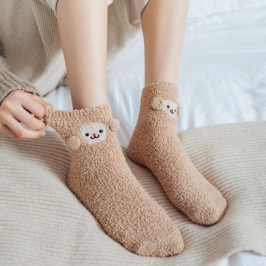 Giggling Getup Kerstsokken voor dames, pluizige antislip warme