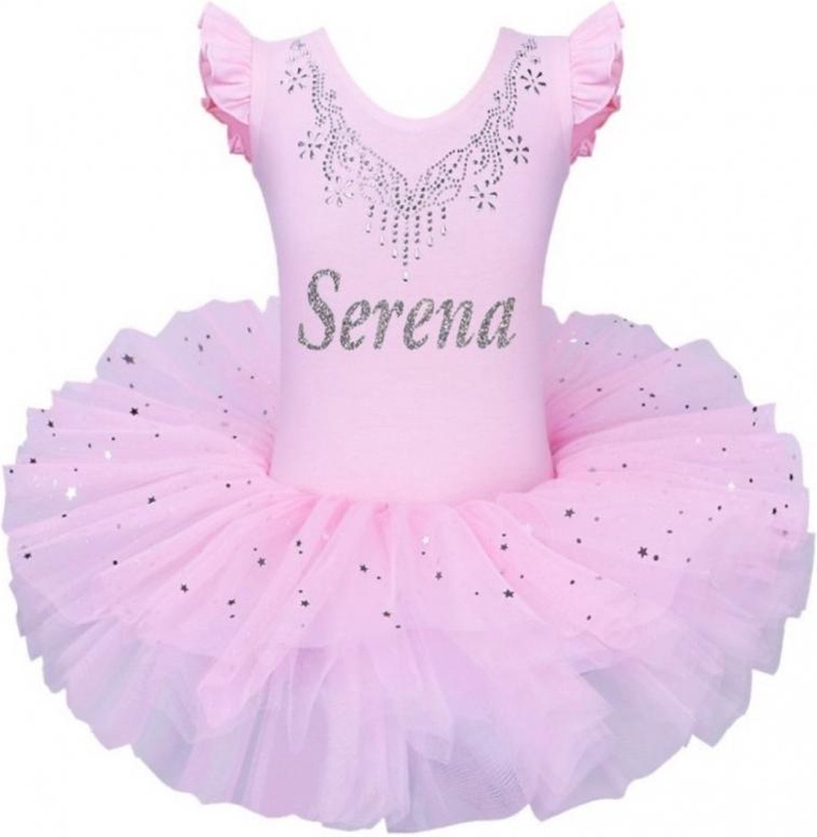 Balletpakje Met Eigen Naam Roze 134 -Sparkle - prinsessen tutu verkleed jurk meisje