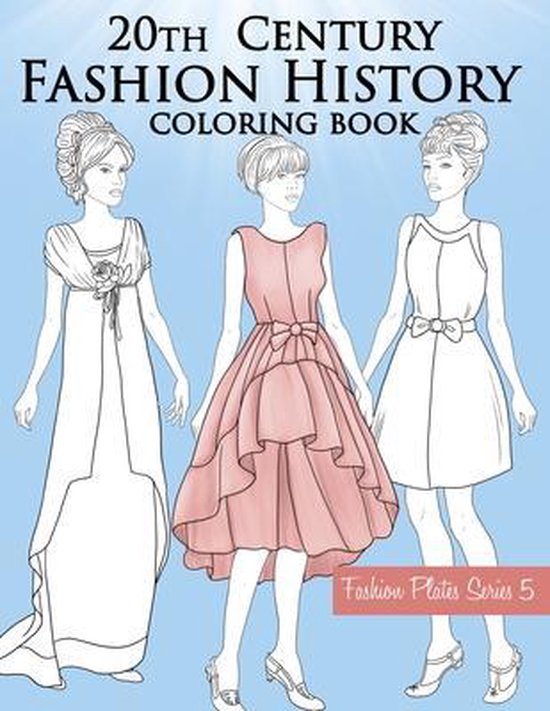 20th Century Fashion History Coloring Book - cover