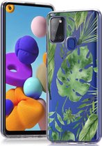 iMoshion Design voor de Samsung Galaxy A21s hoesje - Bladeren - Groen