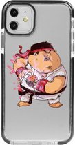 Hoesjes Atelier Zwart Frame Transparant Impact Case Dikke Ryu Street Fighter voor IPhone 11 met ScreenProtector