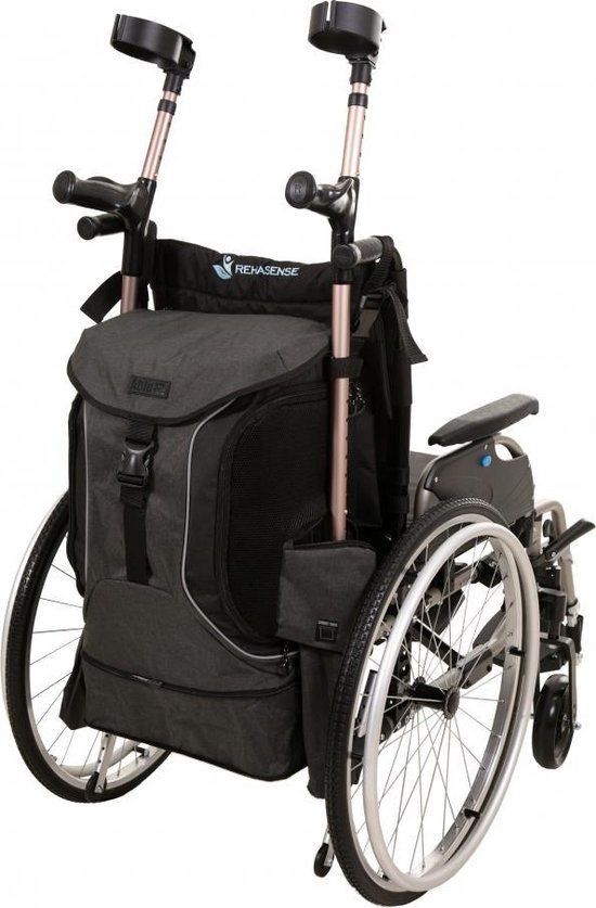 Sacoche pour fauteuil roulant et scooter - gris / noir | bol.com