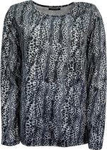 Pink Lady dames trui dun wit/zwart/grijs print - maat S