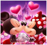 Diamond Painting Mickey&Minnie Mouse  - RONDE steentjes - Volledig pakket - 30 kleuren - 35x35cm - Diamond Painting kinderen - Diamond Painting volwassenen