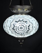 Hanglamp - Turks - Oosters - wit - circa - Ø 25 cm - ovaal